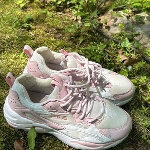 Fila Light Pink and White Athletic Shoes